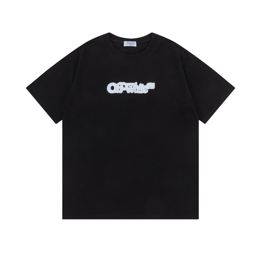 Off-White 2025 Spring/Summer New Blur LOGO Arrow Round Collar Short Sleeved Men's and Women's T-shirts