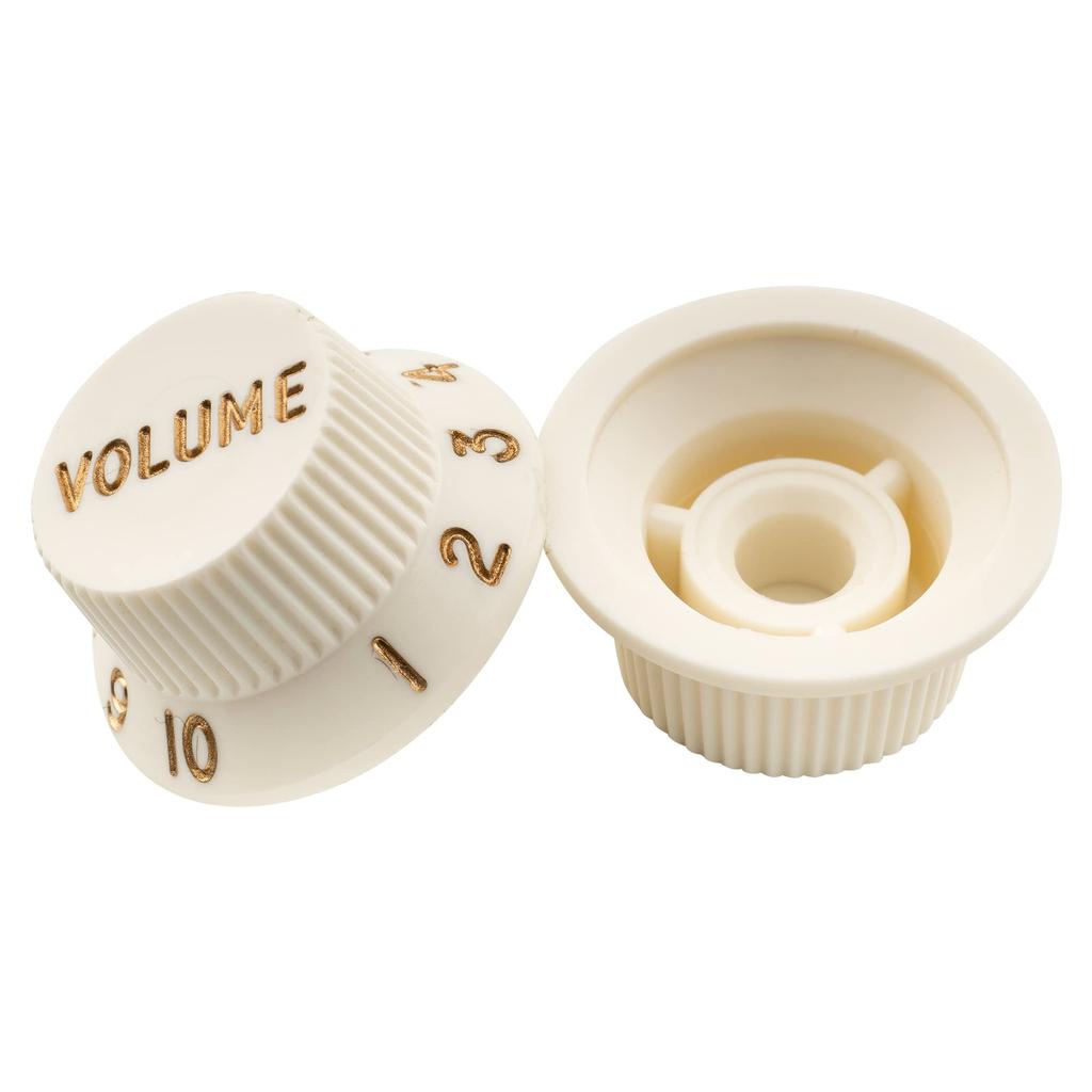 Musiclily Ultra Stratocaster Knob Set (1V/2T, Inch/Metric) for ST Electric Guitars, Aged White