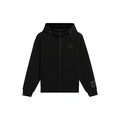 Li-Ning Wade Series FW22 однотонная толстовка с логотипом и нашивкой на молнии, мужские топы, черный AWDSC45-1