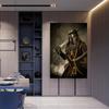 Black and Gold Samurai Medieval Warrior In Armor Figure Canvas Wall Art Paintings Printed Modern Classic Retro Luxury Artwork Posters Home Decorations