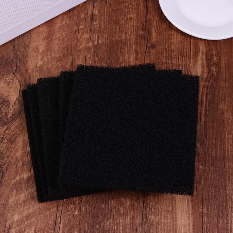 5Pcs 13*13*1Cm Universal Black Activated Carbon Foam Sponge Air Filter Impregnated Sheet Pad Filter Sponge Pads
