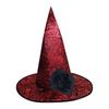 Шляпа ведьмы на Хэллоуин, Скручивающаяся шляпа с искусственным цветком, Однотонная шляпа ведьмы, Шляпа с регулируемой формой, Аксессуары для Хэллоуина