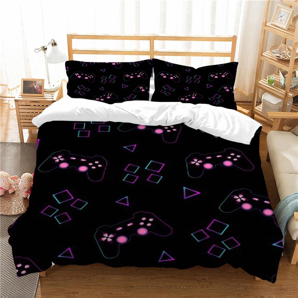 Duvet Cover Set Gamepad Printing Bedding Set Cartoon Pattern Home Setting Set Children Adult Single Twin Bedding Set