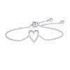 1 Pair Bracelet Heart Decor Adjustable Length Couple Bracelet Small Heart Charm Bangles Fashion Jewelry Gift