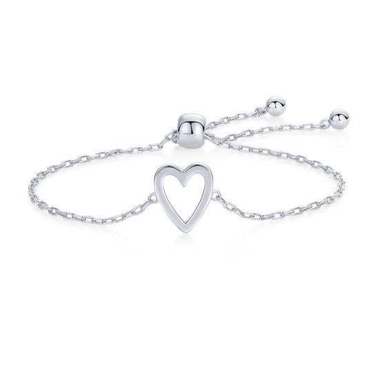 1 Pair Bracelet Heart Decor Adjustable Length Couple Bracelet Small Heart Charm Bangles Fashion Jewelry Gift