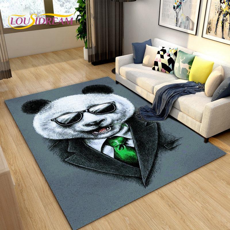 3D Cartoon Cute Panda Area Rug,Carpet Rug for Living Room Children's Room Decoration,Kid Play Crawl Soft Non-slip Floor Mat Gift