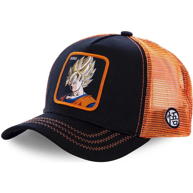 Новая кепка Dragon Ball Son Goku, летняя кепка для путешествий, мужская кепка с вышивкой в стиле хип-хоп, солнцезащитный козырек, регулируемая сетчатая кепка для дальнобойщика