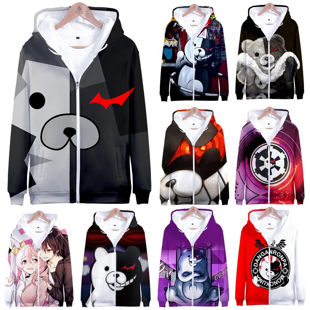 Cozy Danganronpa Monokuma Hoodie With Vibrant 3d Print For Anime Fans