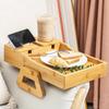 Деревянный подлокотник для дивана с вращающимся на 360° кронштейном для телефона и планшета для завтрака, напитков, пульта дистанционного управления