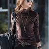 Gold Velvet Half Turtleneck Black Long-sleeved Bottoming Shirt For Women In Autumn And Winter With New Style American Retro T-shirt