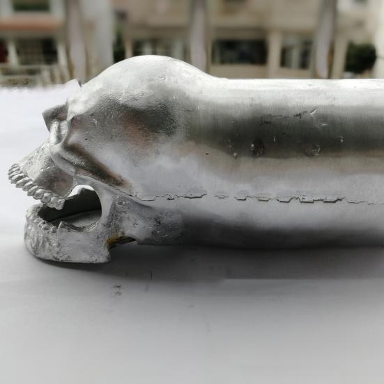 Skull Exhaust Tip Halloween Style Stainless Metal Heat-resistant Cool Motorcycle Exhaust Pipe Decor No Deformation Installation Motorcycle Supplies