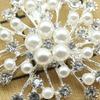 Women Brooch Snowflake Shape Rhinestone Faux Pearl Decor Anti-slip Wear-resistant Suit Coat Collar Hat