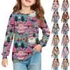 Girls' Long Sleeve Blouse - Round Neck Soft Waist Tunic
