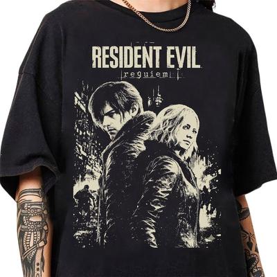 Винтажная футболка Resident Evil Requiem Игра Resident Evil 9 Унисекс Футболка