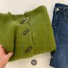 Spring Autumn Vintage Soft Supple Round Neck Sweater Knitted Cardigan Jacket for Women Top