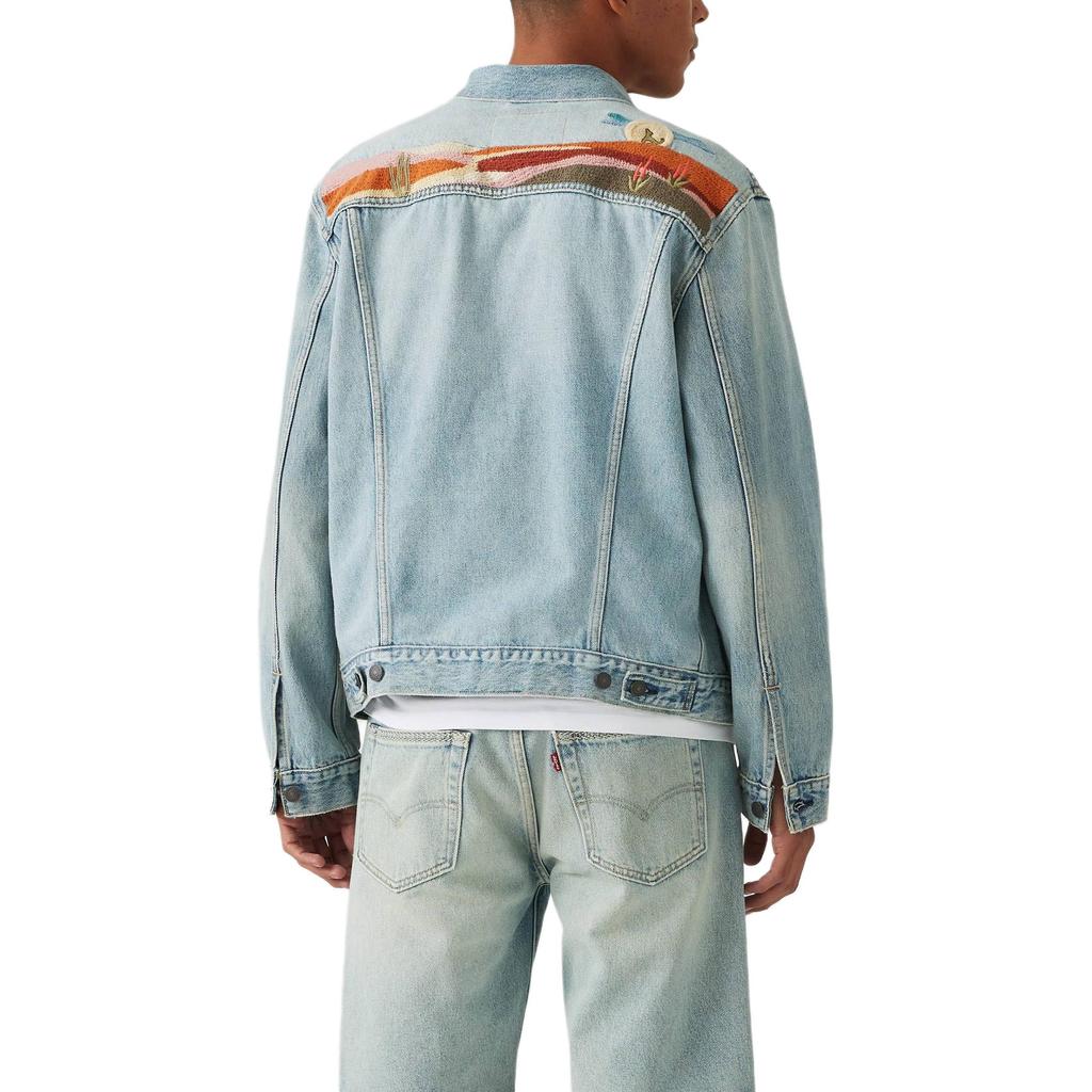 Levis Простой Удобный Классический Универсальный Повседневный Воротник поло Длинный рукав Джинсовая куртка Мужские куртки 72334-0723