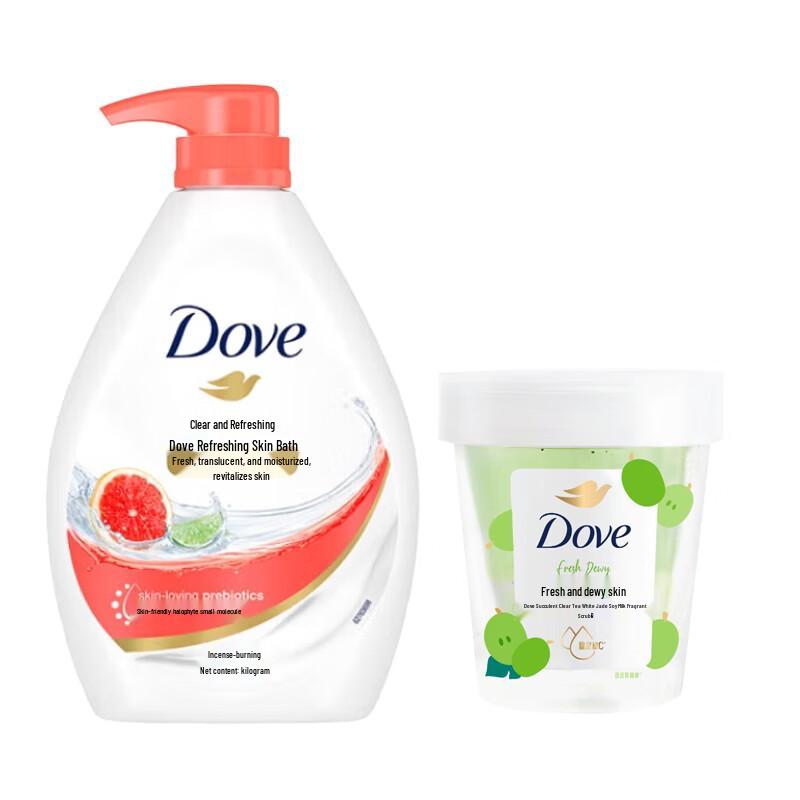 Dove Purifying & Refreshing Shower Gel & Body Scrub Set