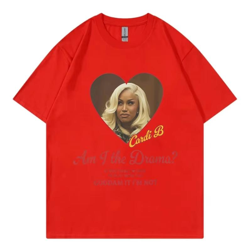 Cardi B Am I The Drama Funny Meme Tshirts Unisex Women Fashion Hip Hop Short Sleeve T Shirt High Quality Cotton Oversized Tshirt