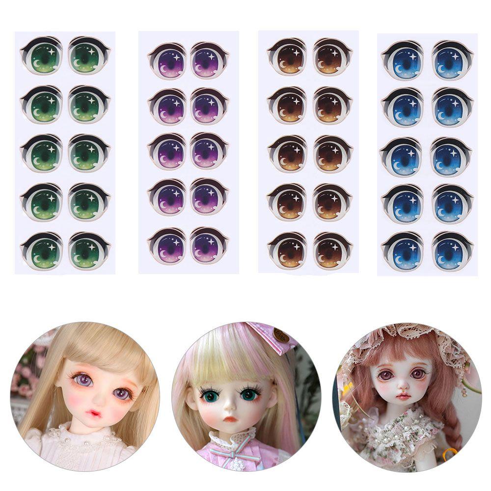 Стеклянные и лунные кристаллы, наклейки с мультяшными глазами, орган, паста, чипсы для глаз, бумажная аниме-статуэтка, кукла