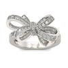 Jeulia Silver Bowknot Ring with Diamond and CZ Sparkling and Perfect for and Fashion Women's Engagement, Cute, Birthdays, Parties,