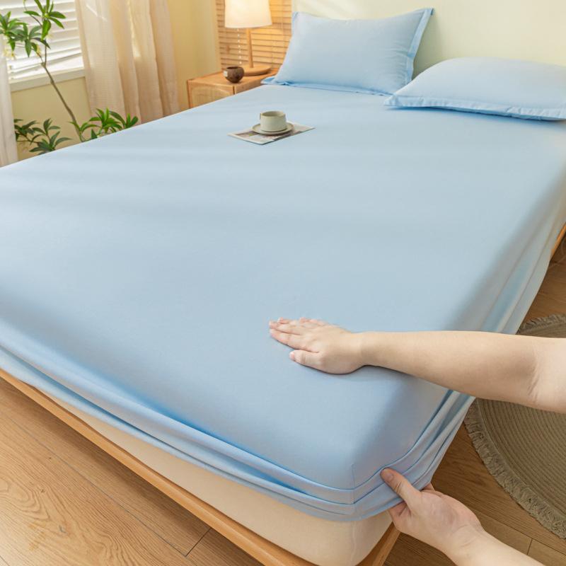 Cotton Fitted Sheet Bedding Sheet Non Slip Mattress Cover Bed Protector Cover Single Double Bed Cover Sofa Cover with Elastic Band (No Pillowcase)
