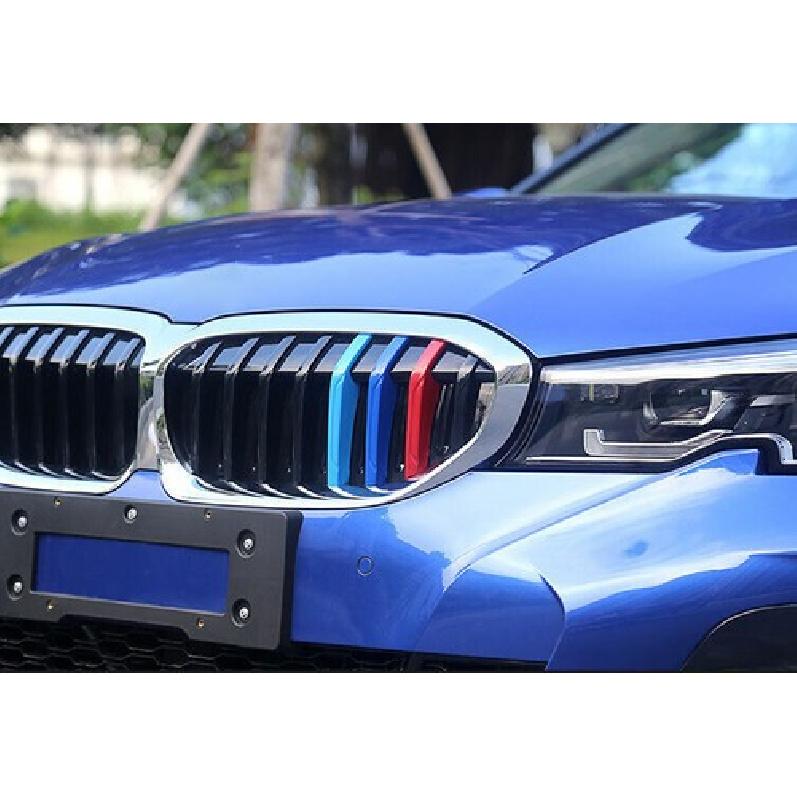 For BMW 3-Series G20 - Blue Front Center Mesh Grille Grill Strip Trim