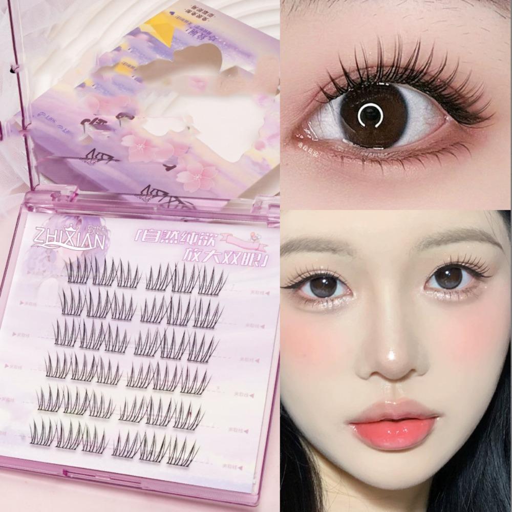 Lashes Extension Glue Free Cluster Eyelashes Fluffy Segmented Eyelashes Bundles  Grafting Lashes