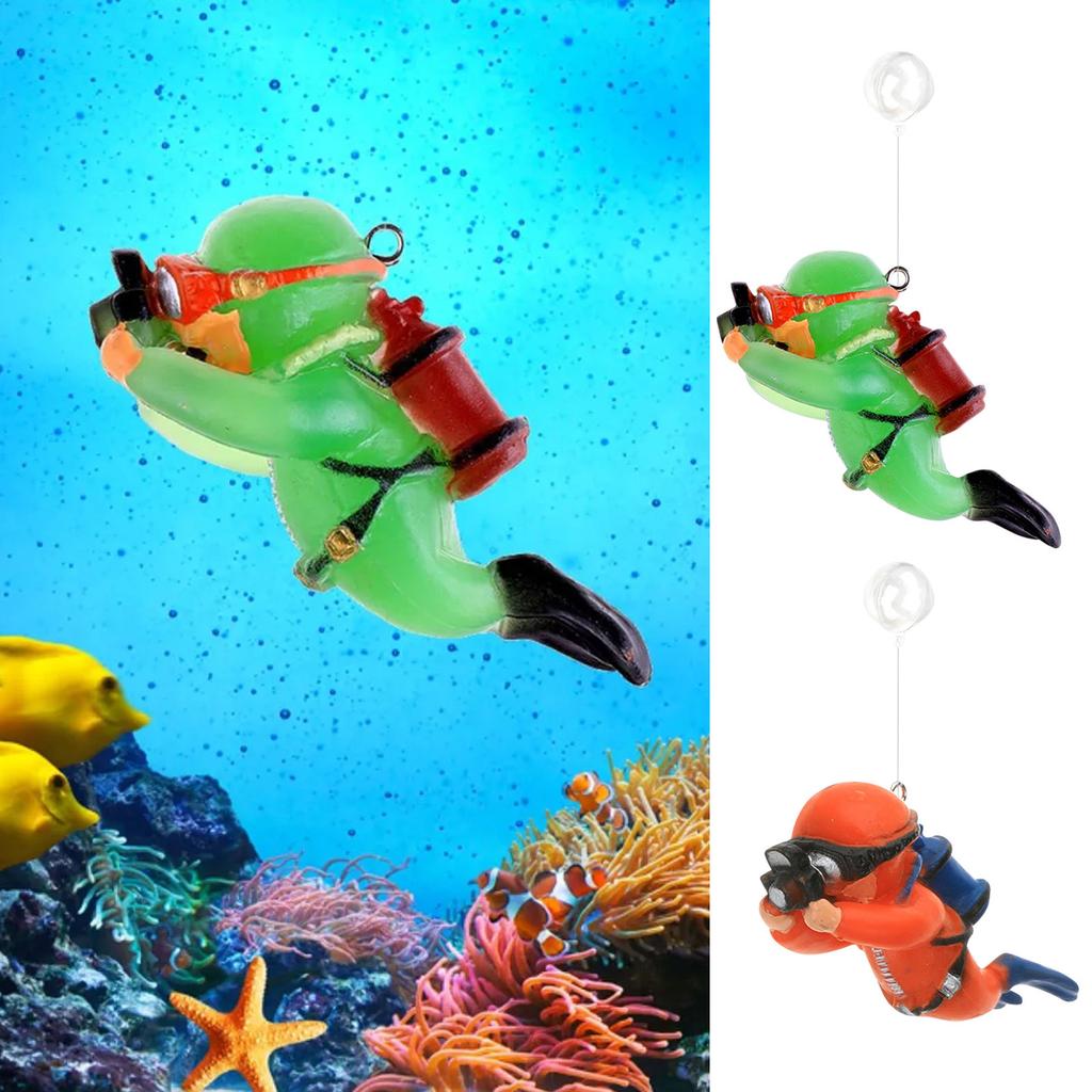 Aquarium Desktop Small Fish Tank Decoration Ornament Diver Floating Creative PVC Doll