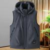 Большой размер L-8XL Модные зимние мужские пальто Водонепроницаемый теплый жилет Повседневные толстые куртки без рукавов с капюшоном