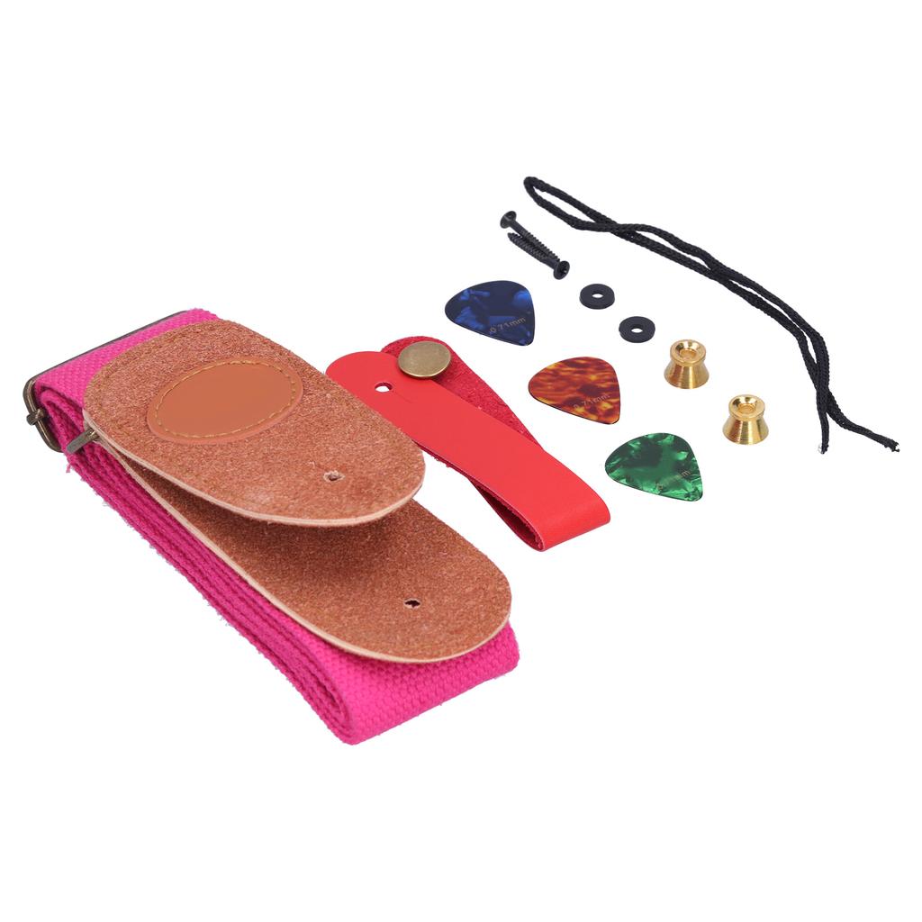 Ремень для гитары на шею Целлулоидные медиаторы с установочными деталями Аксессуары для струнных инструментов Розовый