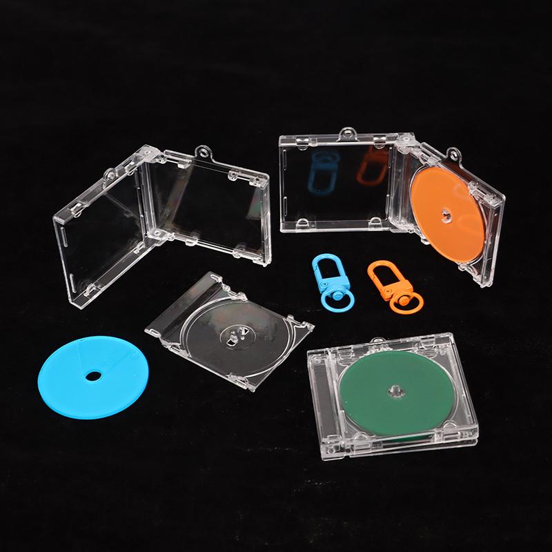 Blank Album Cd Case Keychain Pendant Mini Cd Player Keyring Peripheral Commemorative Album Key Holder Diy Bag Hanging Decoration