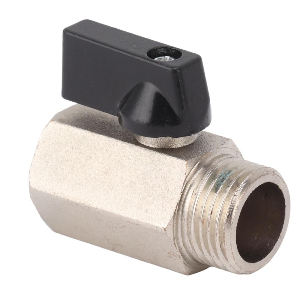 2PCS Female To Male Thread Brass Ball Valve Silver Household Tap Water Ball Valve  Home Maintenance