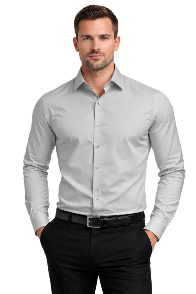 Espada - Men' Slim Fit Shirt - 0758S Gray 60/40