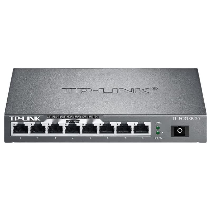TP-LINK Full Gigabit Single Mode Single Fiber Optic Transceiver (1SC+8GE) CN plug (adapter included)