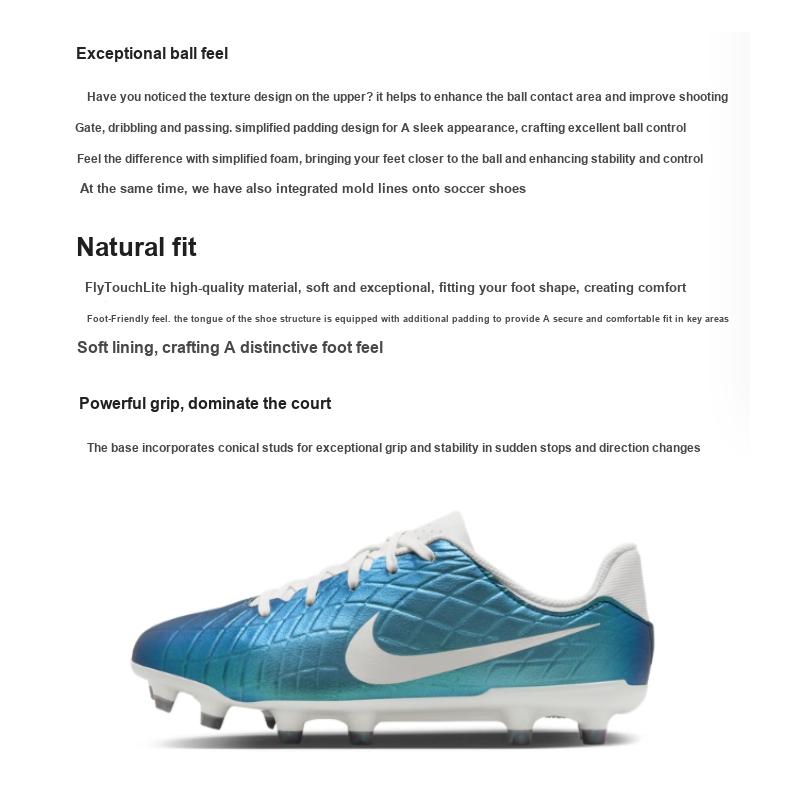 Nike Детские кроссовки Tiempo Legend 10 Academy MG GS Emerald Teal Dark-Atomic-Teal Sail FN5922-300