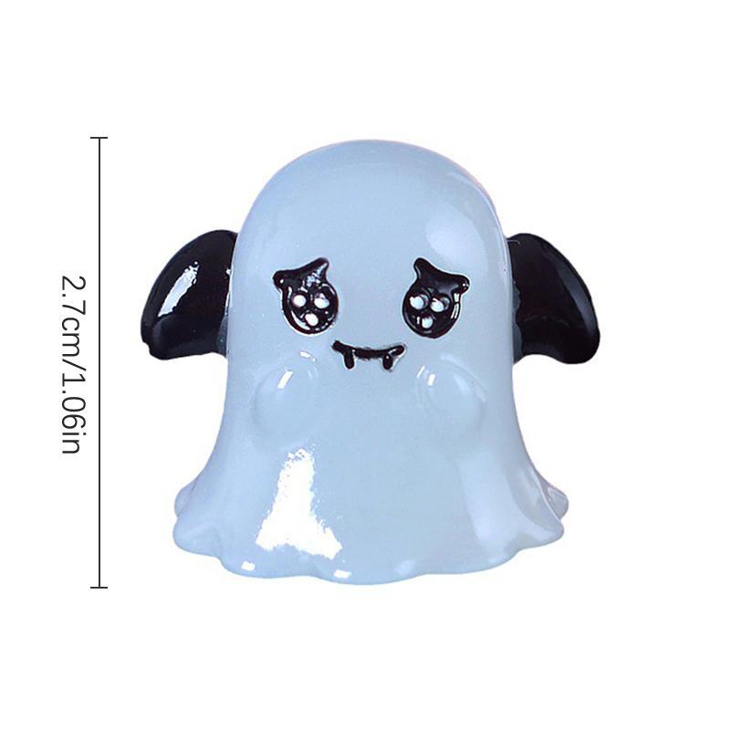 6Pcs/set Luminous Halloween Ornament Cartoon Owl Ghost Pumpkin Doll Micro Landscape Decoration Dollhouse Miniature Toy