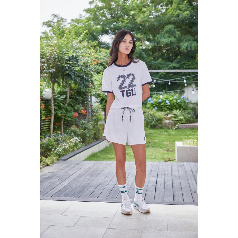 THE GREEN LAB Women'S Recycled Sweat Shorts [White Melange]