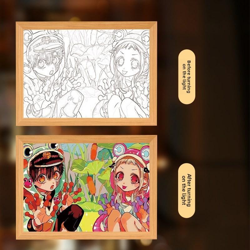 23 см/9,06 дюйма Tum Rensabiyuu 3D световая картина Ночник Аниме Периферийные фигурки Декор для спальни Столик Украшения Подарок на день рождения
