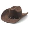 Popular European and American classic suede western cowboy hat men's and women's fashion rolled-brim cowboy knight hat