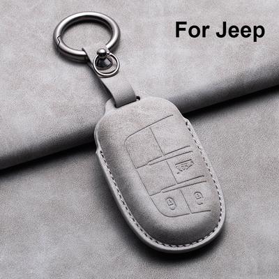 Кожаный чехол-брелок для автомобильного ключа For Wrangler Commander Compass Patriot Renegade Cherokee grand cherokee Брелок