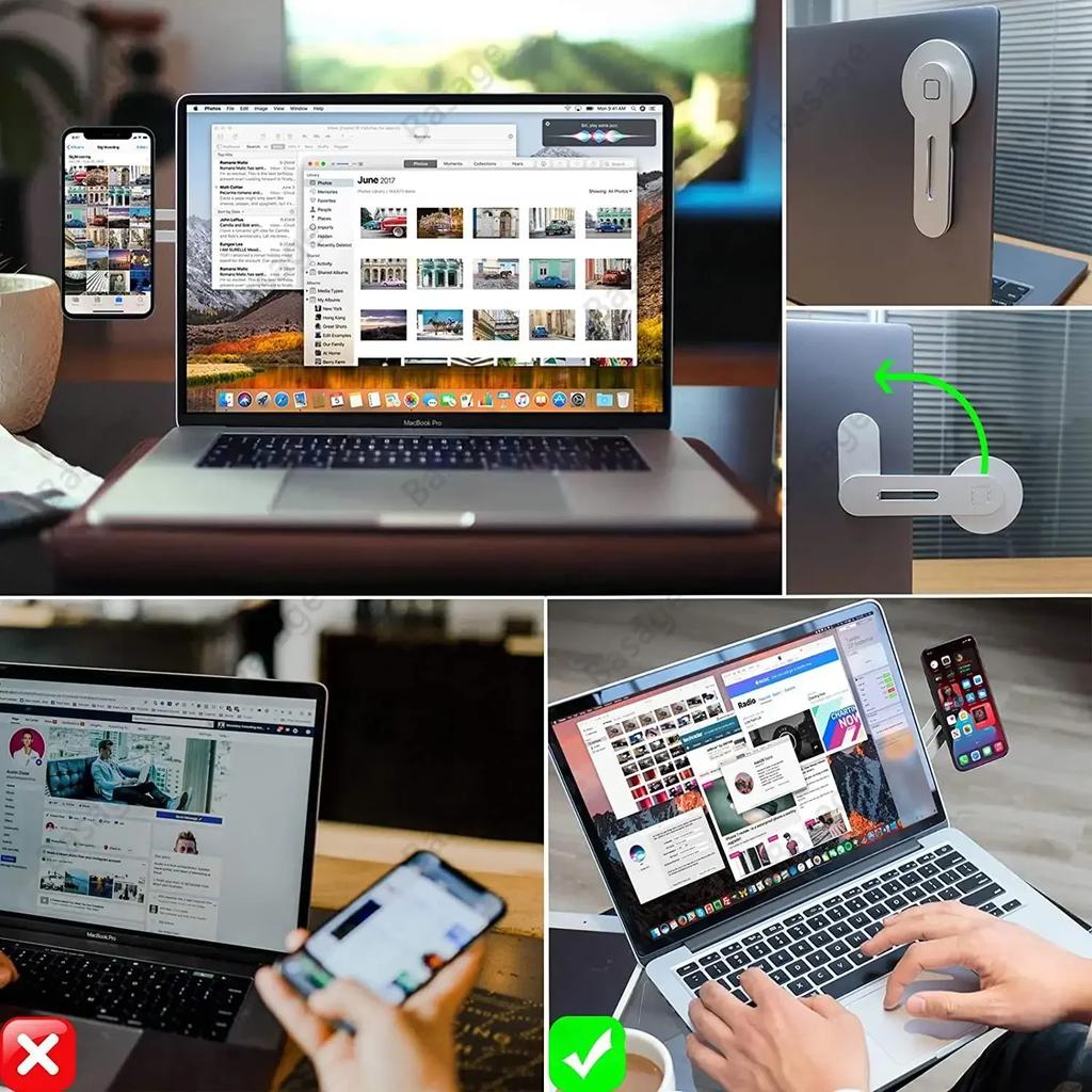 Тонкий магнитный держатель для телефона на ноутбук для iPhone и всех телефонов