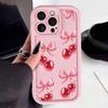 Простой чехол для телефона с узором из розовых вишневых бантиков для iPhone 17 16 15 14 13 12 11 Pro Max 17 Air 16E X XR XS 7 8 Plus Ударопрочный чехол