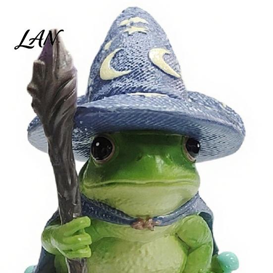 Miniature Star Moon Spider Decor Witch Frog Ornaments, Resin Magic Wizard Figurine, Micro-landscape Detailed Figure Statue for Halloween Home Desktop