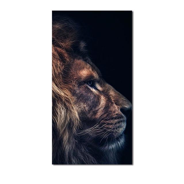 Черный золотой лев постеры с животными современный домашний декор холст живопись настенные художественные картины для гостиной декоративные принты БЕЗ РАМКИ