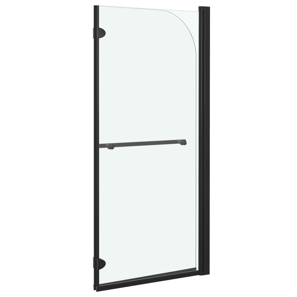Foldable Shower Enclosure 2 Panels Tempered Glass 120 x 140 cm Black