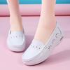 Women Soft Loafers Nurse Shoes Slip On Casual Elegant Summer Sneakers Breathable Leather White Thick Sole Shoes