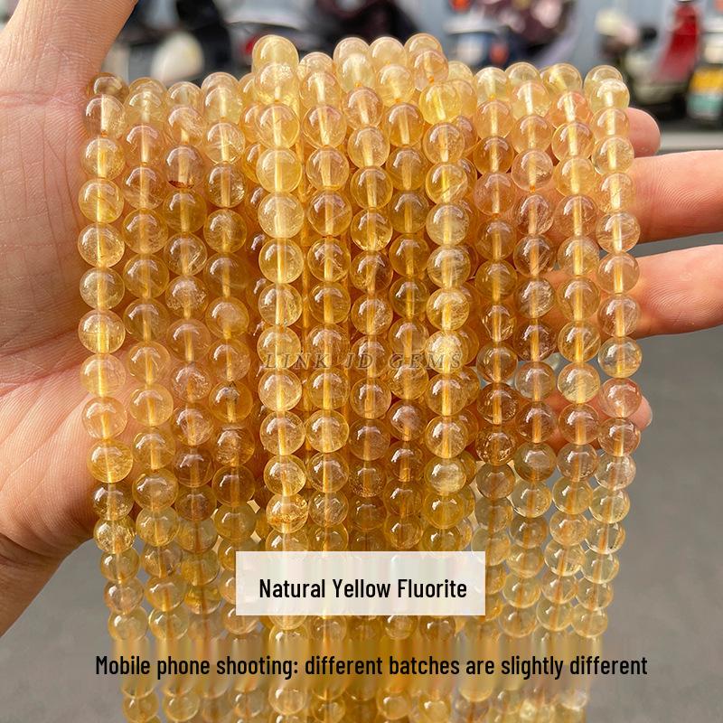 Jingde Jewelry Браслет из натурального зеленого флюорита с круглыми бусинами - Полуфабрикат, отдельные бусины для DIY ювелирных аксессуаров