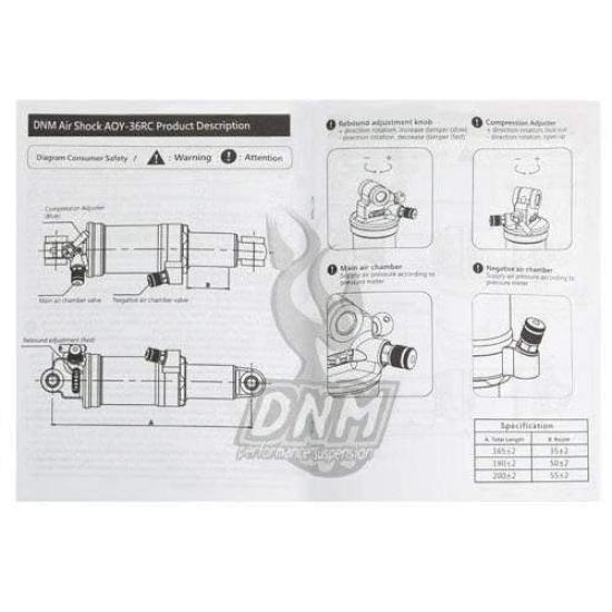 Задний воздушный амортизатор для горного велосипеда DNM с блокировкой 190x50 мм AOY-36RC 4-системный #ST1429