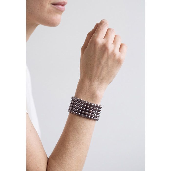 Bracelet - PEARLS & COLORS - Pearls & Colors - Perle d'eau douce 3-4 mm - Bleu - Argent 925
