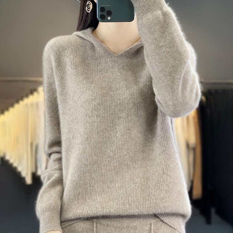 Женский кашемировый свитер Qinghe cashmere 30% кашемир 70% шерсть Женский осенне-зимний кашемировый свитер мягкий и теплый